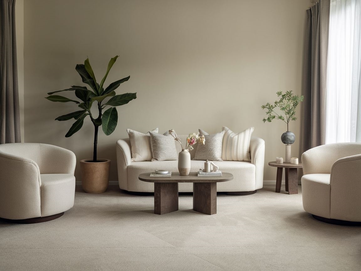 Zbliżenie na dywan odporny na zabrudzenia w salonie